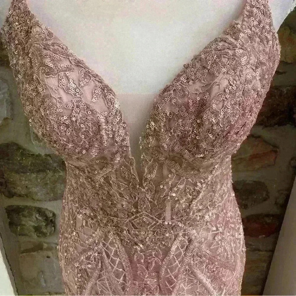 Ellie Wilde Floral Sequin Fit & Flare Tulle Sequin Corset Prom Dress Womens 6 - Picture 6 of 16